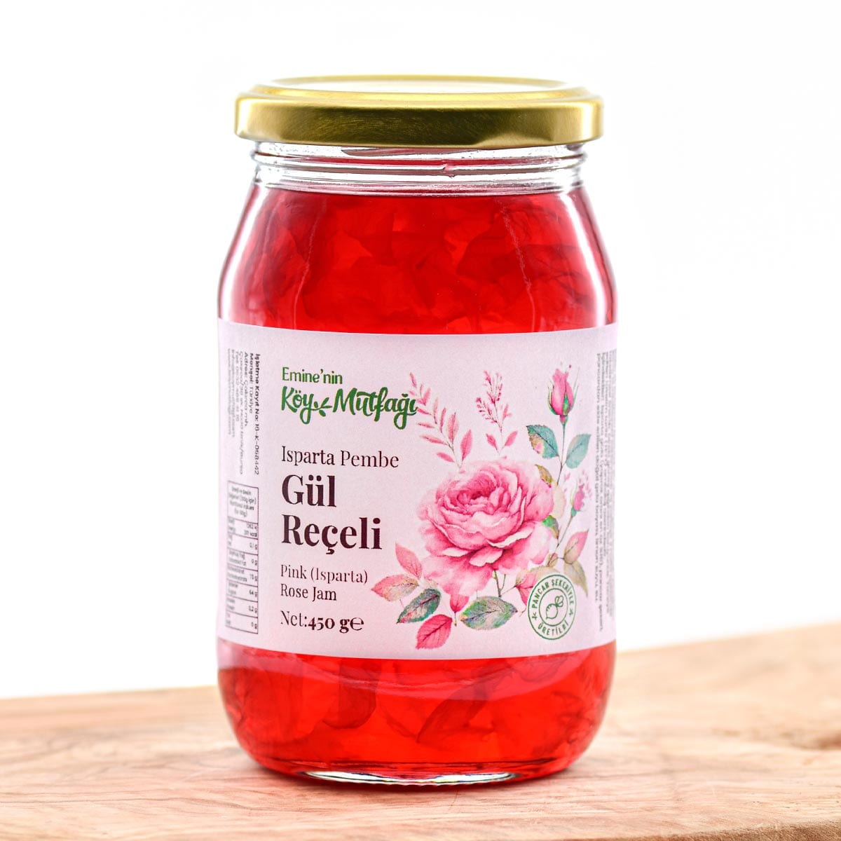 (Isparta) Pembe Gül Reçeli 450g - Kokulu Isparta Gülü Reçeli - Görsel 1